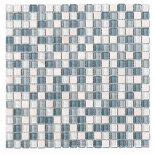15*15 Blue and White Square Glass Swimming Pool Mosaic Tile